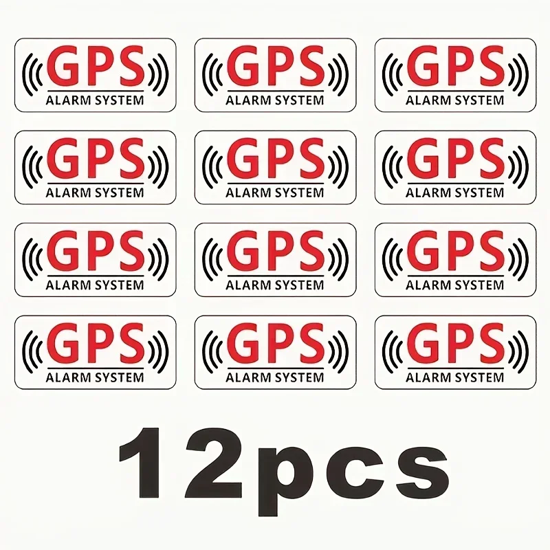 12Pcs GPS Warning Vinyl Stickers, Waterproof UV Resistant Removable Decal for Car Motorcycle Truck Decor, Holiday Gift