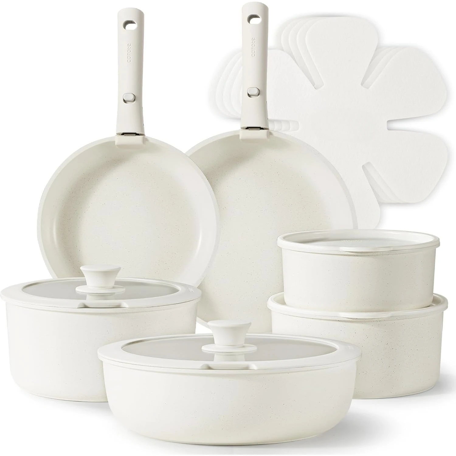 Juego de ollas y sartenes de 17 piezas, juego de utensilios de cocina antiadherentes con mango desmontable, juegos de utensilios de cocina de inducción antiadherentes