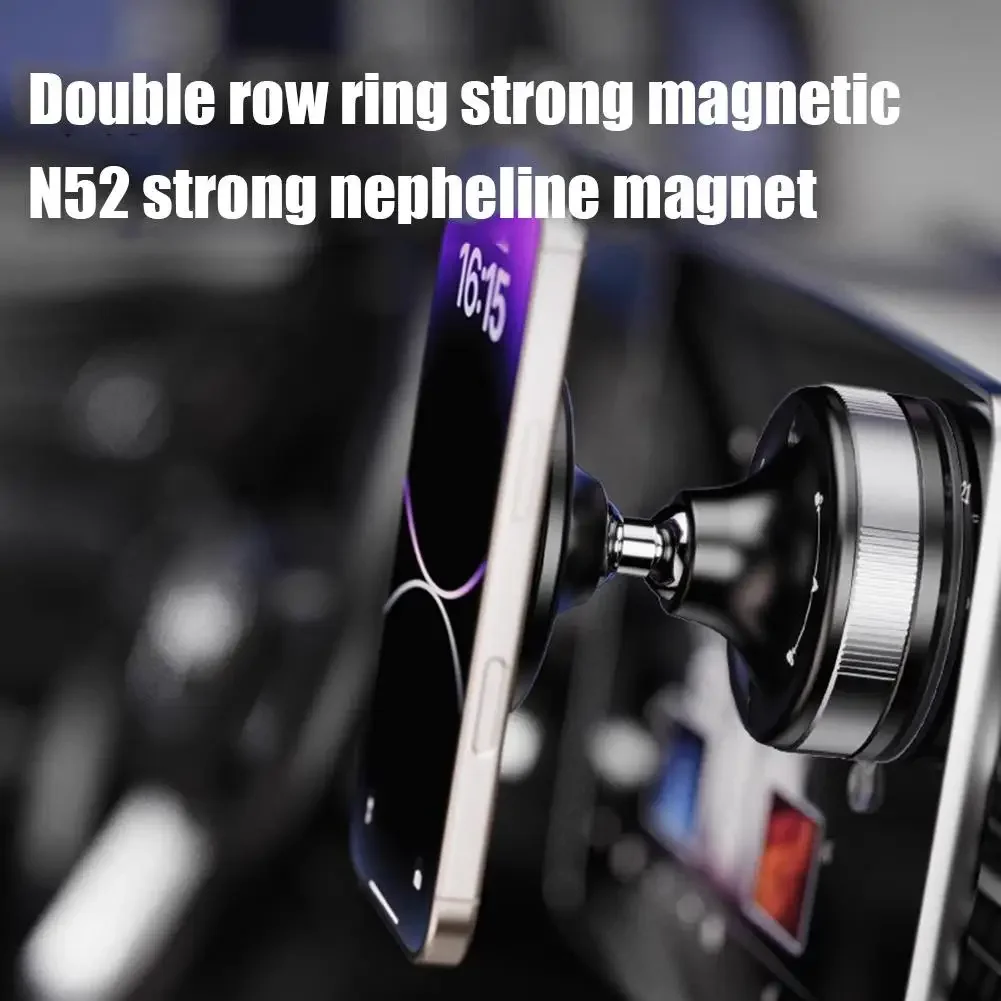 2025 Вакуумная магнитная присоска, держатель для телефона, двухслойная магнитная сила для Iphone, универсальный 360 °   Поворотный навигационный кронштейн