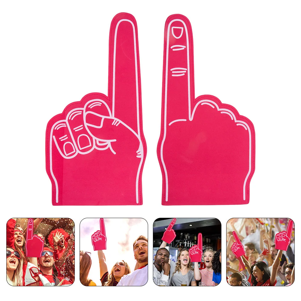 2 Pcs Pointer Finger Cots Noise Makers Party Favors Prop Football Cartoon Red Sports Cheerleading Foam Hand