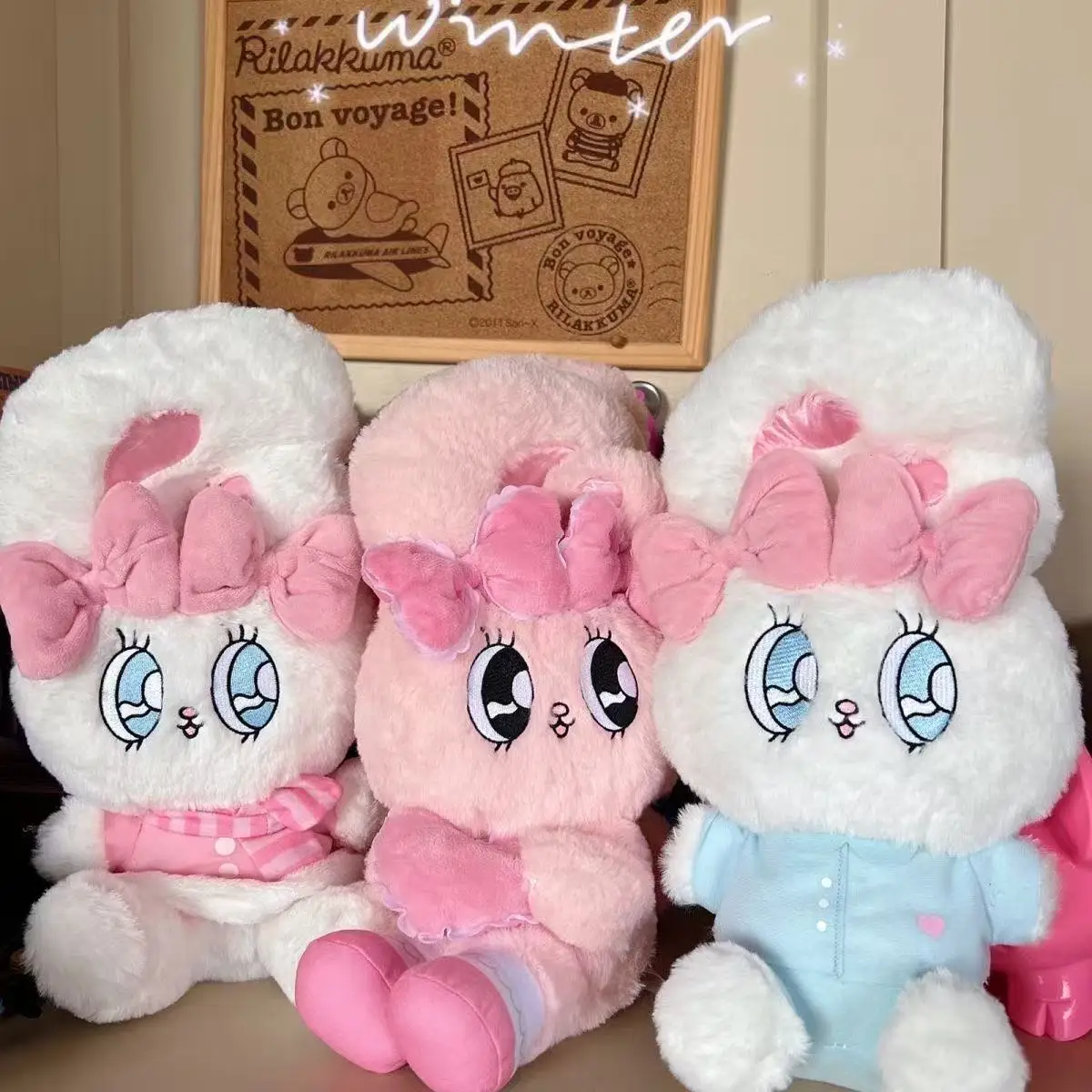 

35 см Estherbunny, мягкая плюшевая подушка с наполнителем, украшение для кровати, сопровождаемая игрушкой, украшение на спинку дивана, Рождественский подарок для девочек