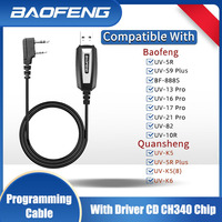 USB Programming Cable With CD for Baofeng UV-5R 82 888S UV-S9PLUS UV-13 16 17 21 Pro Quansheng UV-K5 5R Plus Walkie Talkie Radio