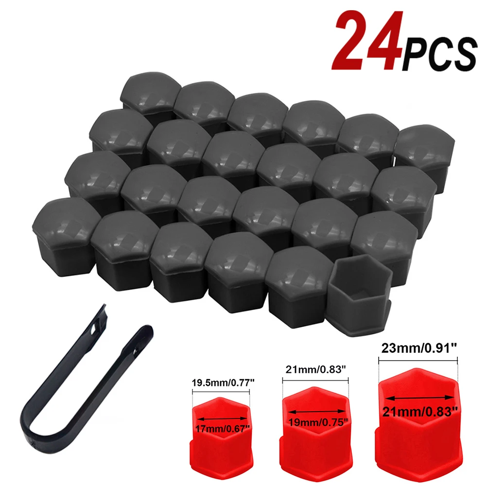 

24Pcs 17 19 21mm Car Wheel Nut Caps Protection Covers Anti-Rust Automobile Hub Screw Cover Auto Tyre Nut Bolt Exterior Decor New