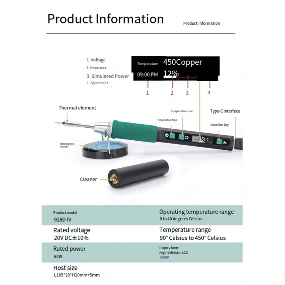 Budget-Friendly-Soldring Iron USB Soldering Lron 60W Electric Soldering Iron Kit Type-C with Sleep Mode Welding Solder Tool