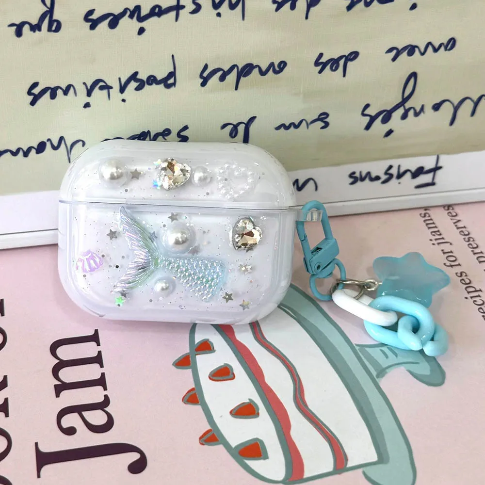 3D Strawberry Cute Peach Bow Earphone Cover For Apple Airpods 4 1 2 3 Pro 2nd Wireless Headset Case Soft TPU Transparent Funda