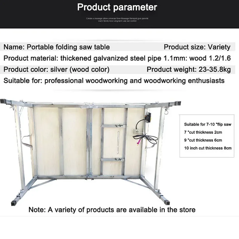 

1.2x0.8 M Multifunctional Woodworking Table Saw Portable Folding Workbench 4 In 1 Telescopic Removable Manual Tool For Carpentry