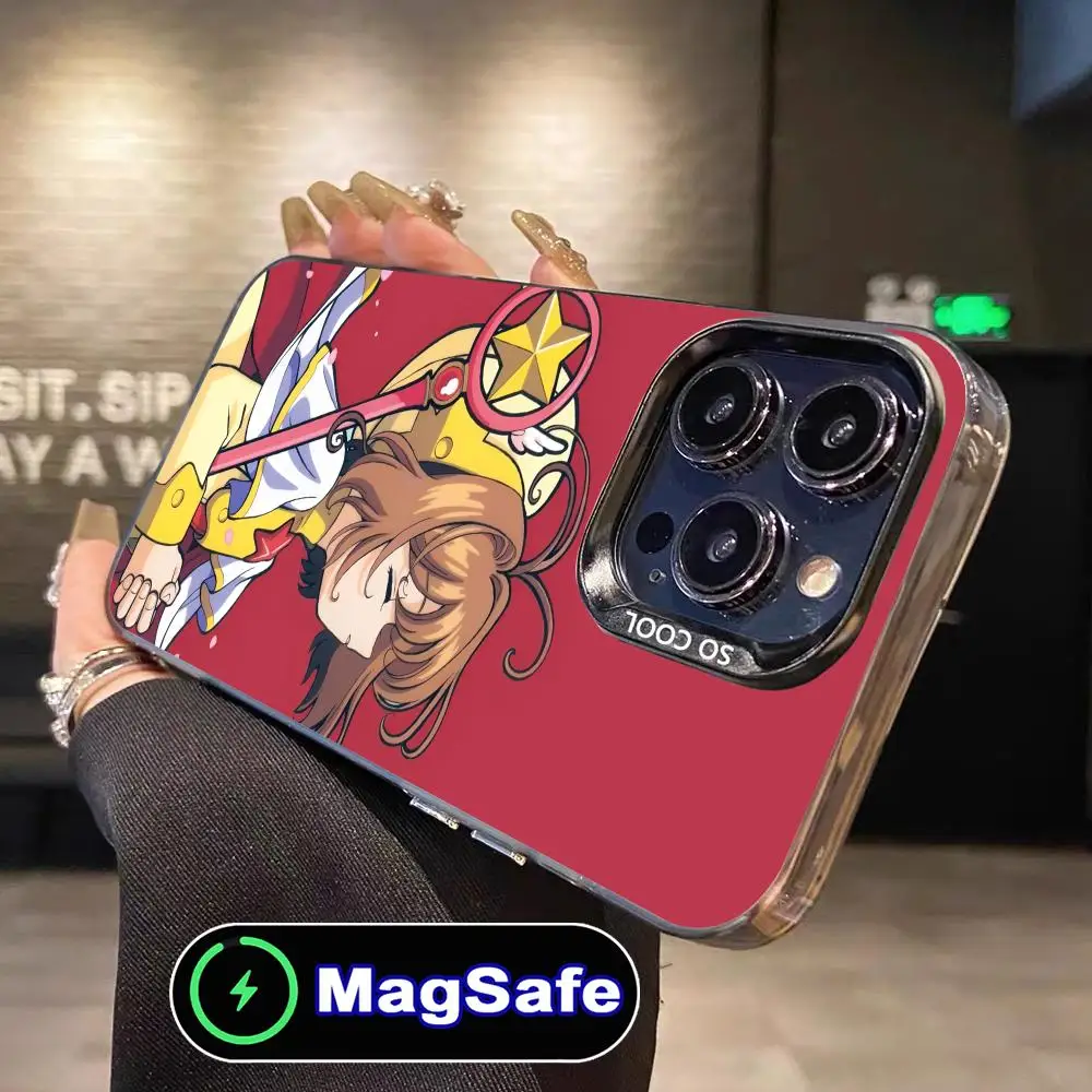 

Cardcaptor Sakura Kinomoto Phone Case for iPhone 16 15 14 13 12 11 Pro Max Plus MagSafe Translucent Colour Printing Smartphone