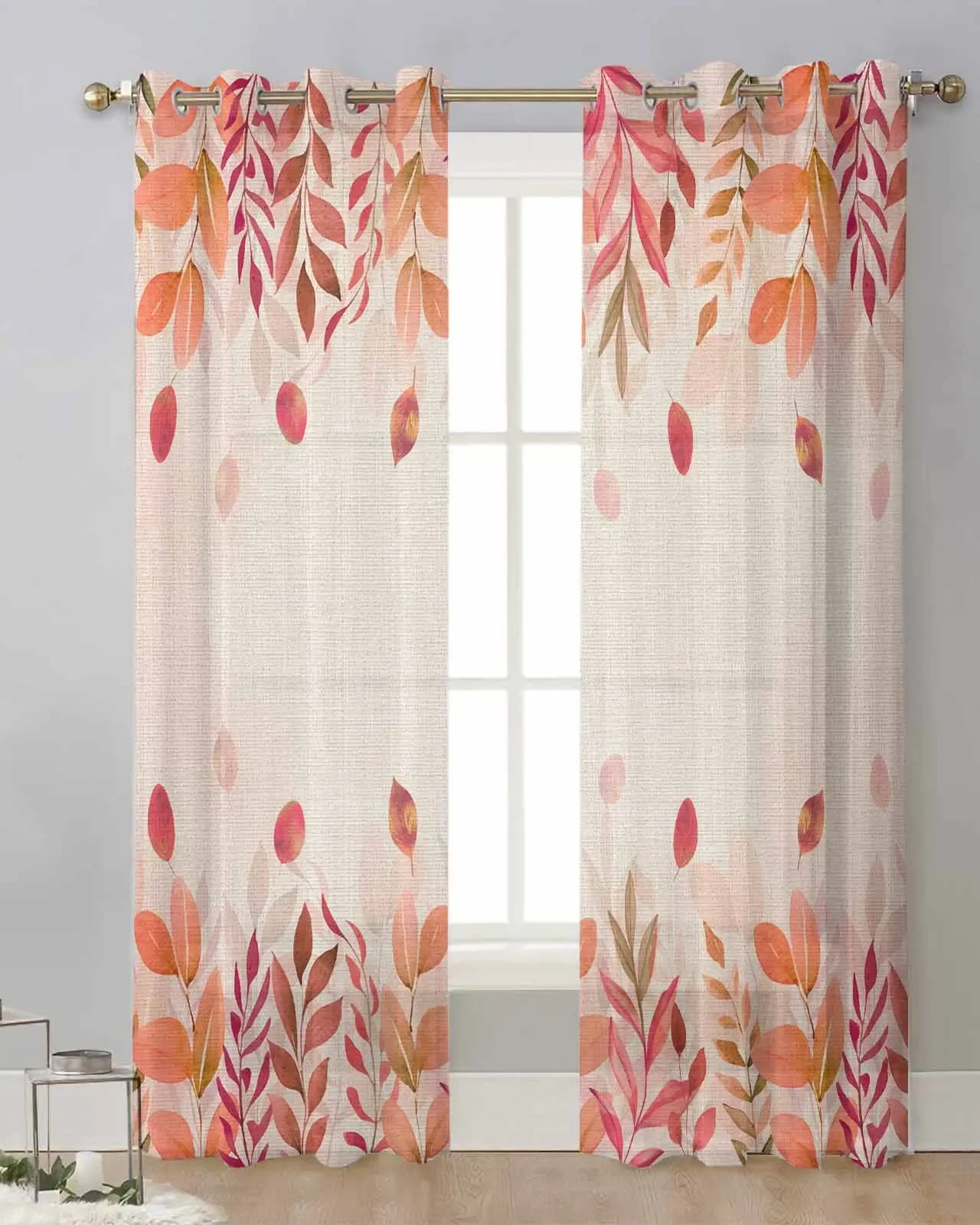 Background Of Plant Deciduous Linen Window Curtains for the Home Bathroom Curtain Bedroom Curtains in the Living Room Decoration