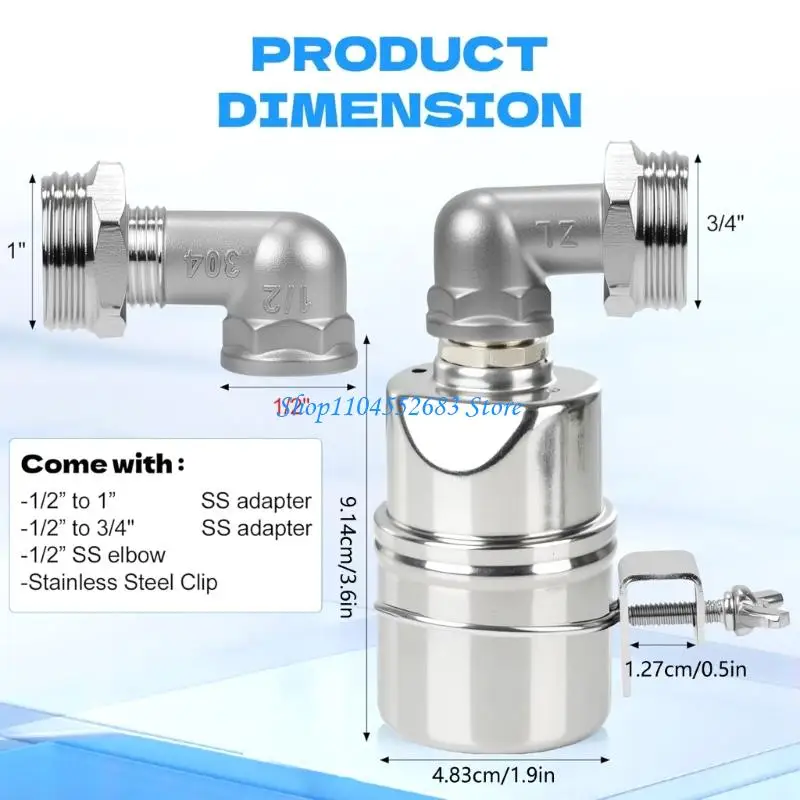 Y6GD Starke Schwimmerventile aus Stahl, universelle Rohradapter, vollständige Installation für Pool