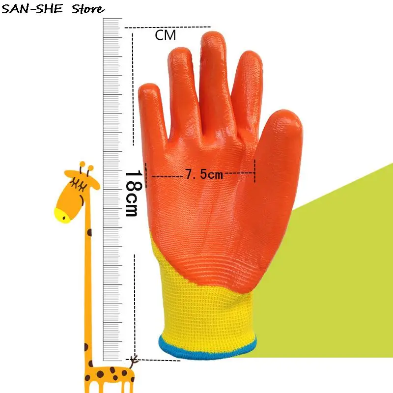 Kids Children Protective Gloves Durable Waterproof Garden Anti Bite Cut Collect Seashells Protector Planting Work Gadget 6