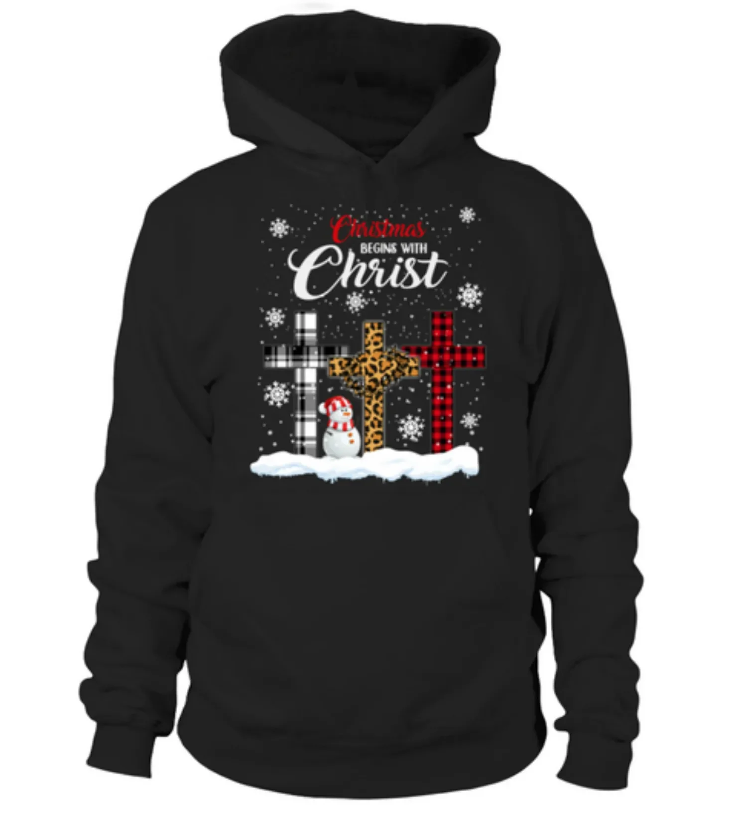

Christmas Begins with Christ Unisex Pullover Hoodie Comfortable Cotton Casual Mens Sweatshirt Xmas Streetwear