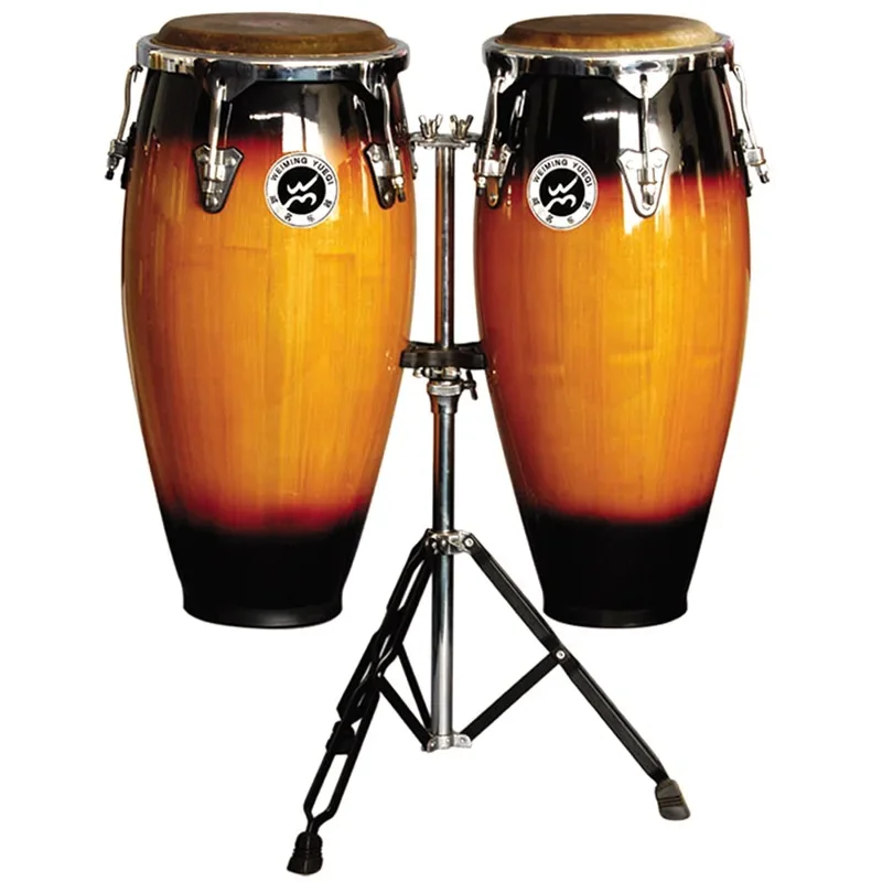 10 Inch 11 Inch Sun Color Conga Drums Electric Stretch One Tow Two Rack Fashion Wooden Conga Drums Buffalo Drum Skins