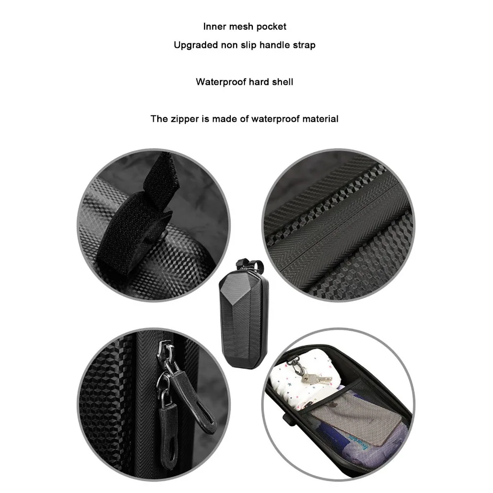 

Сумка для электросамоката объемом 4 л, из EVA+PU, с жестким корпусом, водонепроницаемая, простая установка, передний рюкзак для самоката