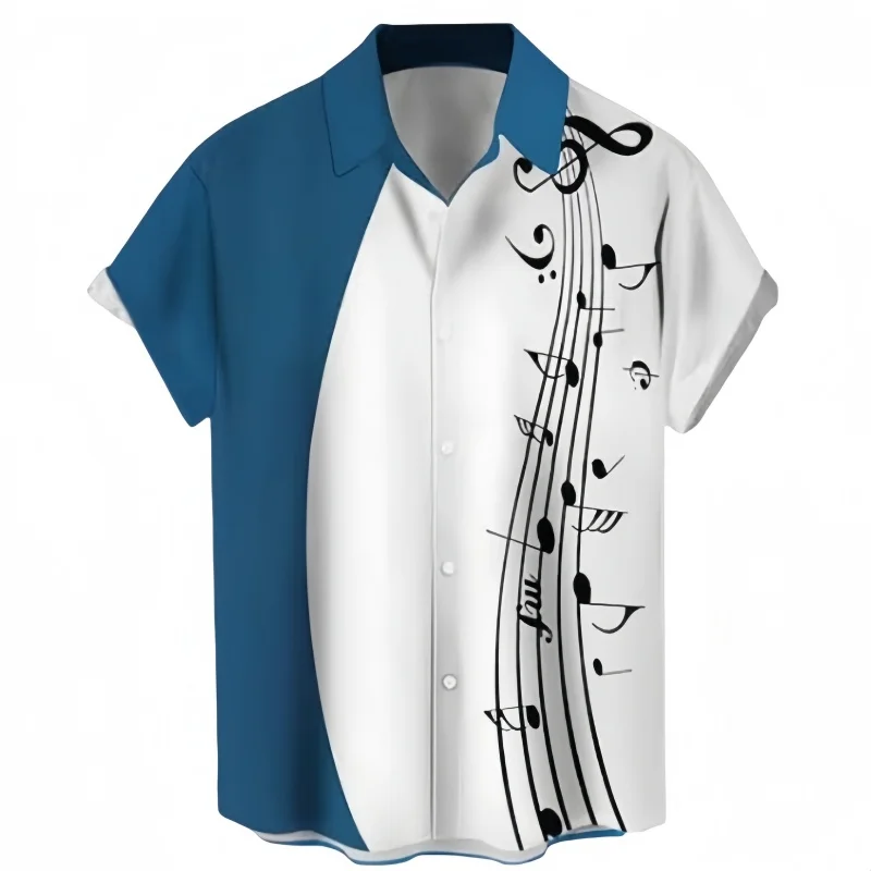 Spring Summer Men's Hawaiian Vacation Casual Printed Shirt Plus Size Loose Fit Fashion Short Sleeve Lapel Cardigan Shirt