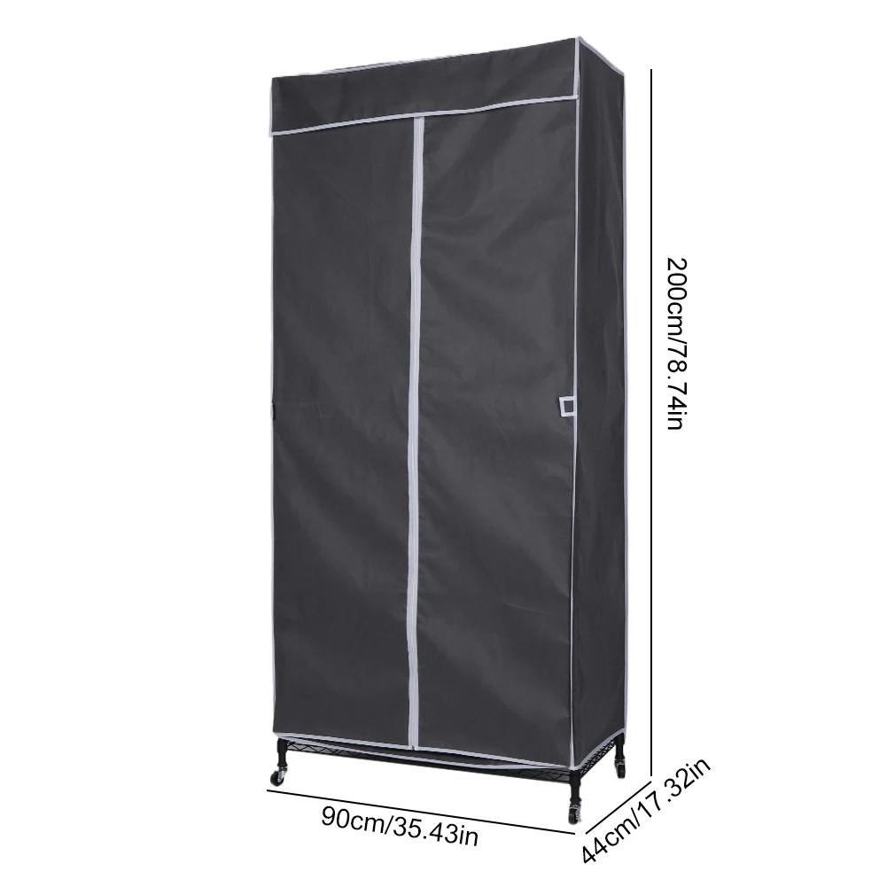 

Rolling Clothing Rack with Wheels Multifunctional Rolling Clothes Organizer with Cover for Coats Shirts Dress