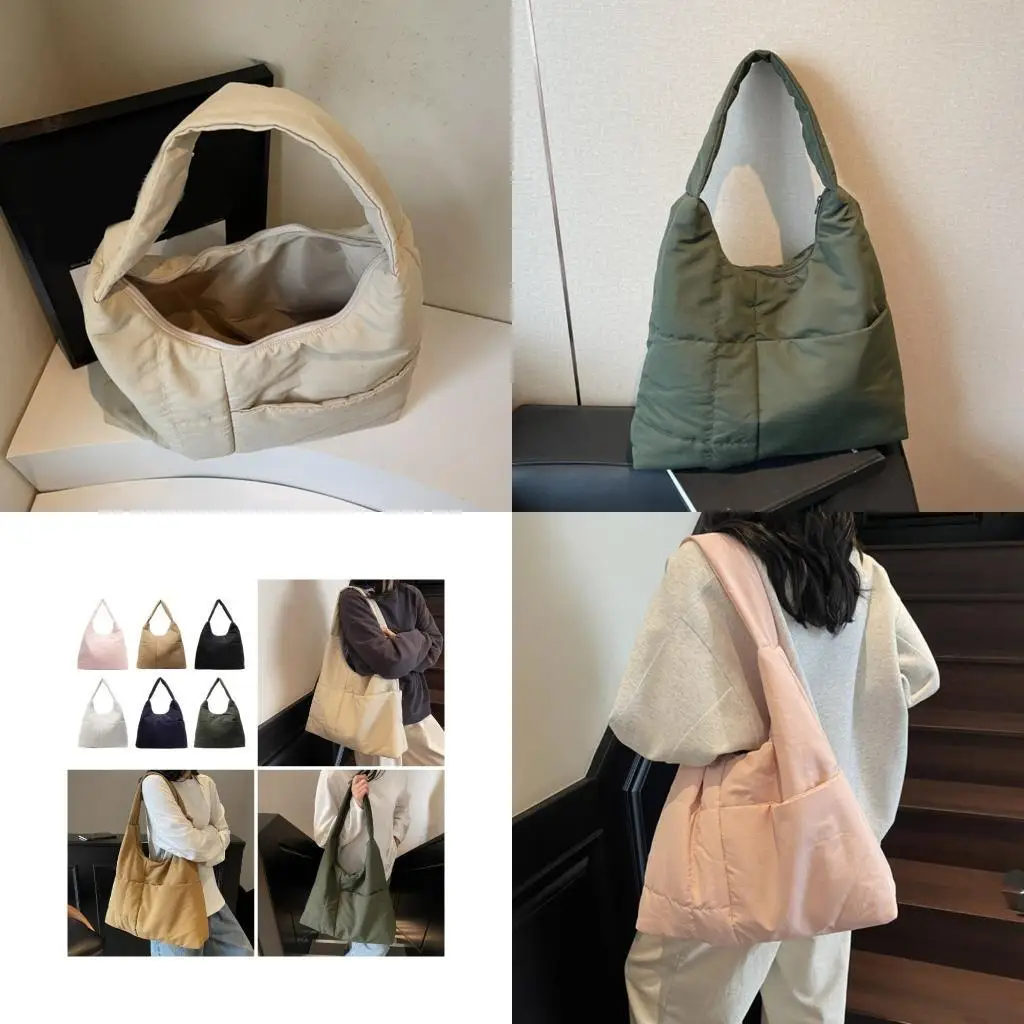 

D46D Large Underarm Bag With Comfortable Strap Shoulder Bags Elegant Nylon Handbag