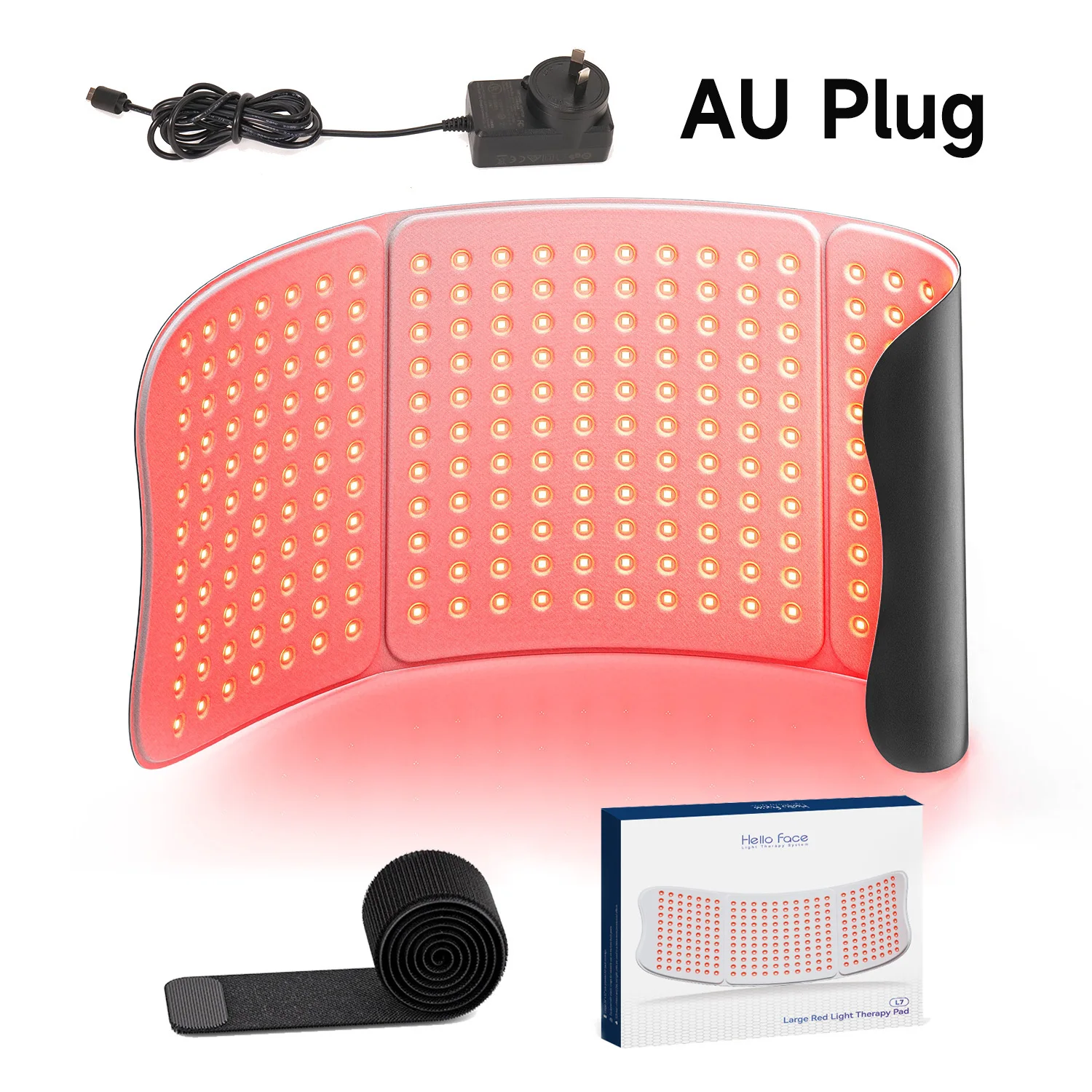 Roodlichttherapiekussen 660nm 850nm voor verlichting van lichaamspijn, grote 30x12inch mat met timer - Hello Face L7 Tri-Chip nabij infrarood