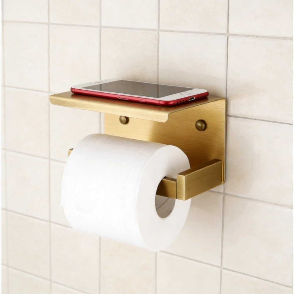 

Retro brass roll paper holder, hollow tissue holder for toilet, bathroom tissue holder