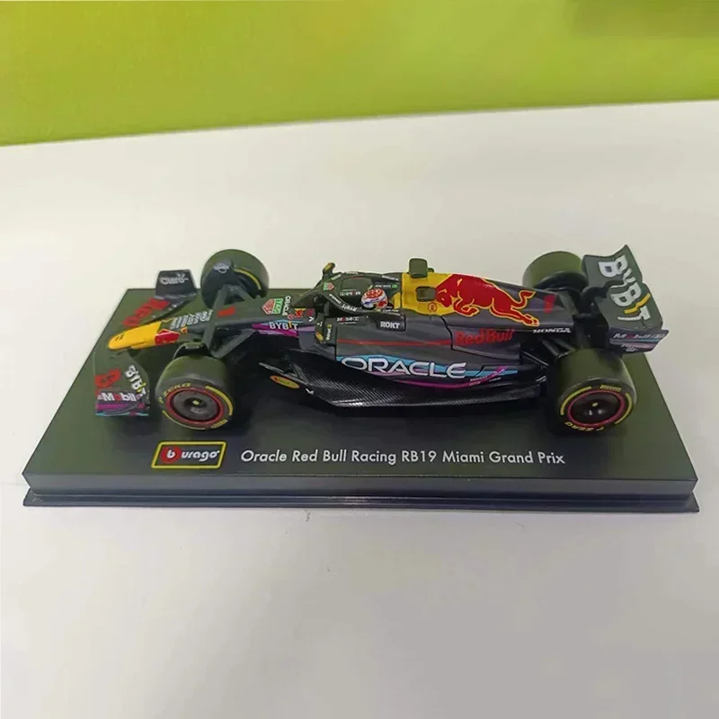 In Stock New Hardbound Version 1:43 Bburago Red Bull Rb19 Miami Version F1 Car Racing Acrylic Box Diecast Model Toys Kids Gift