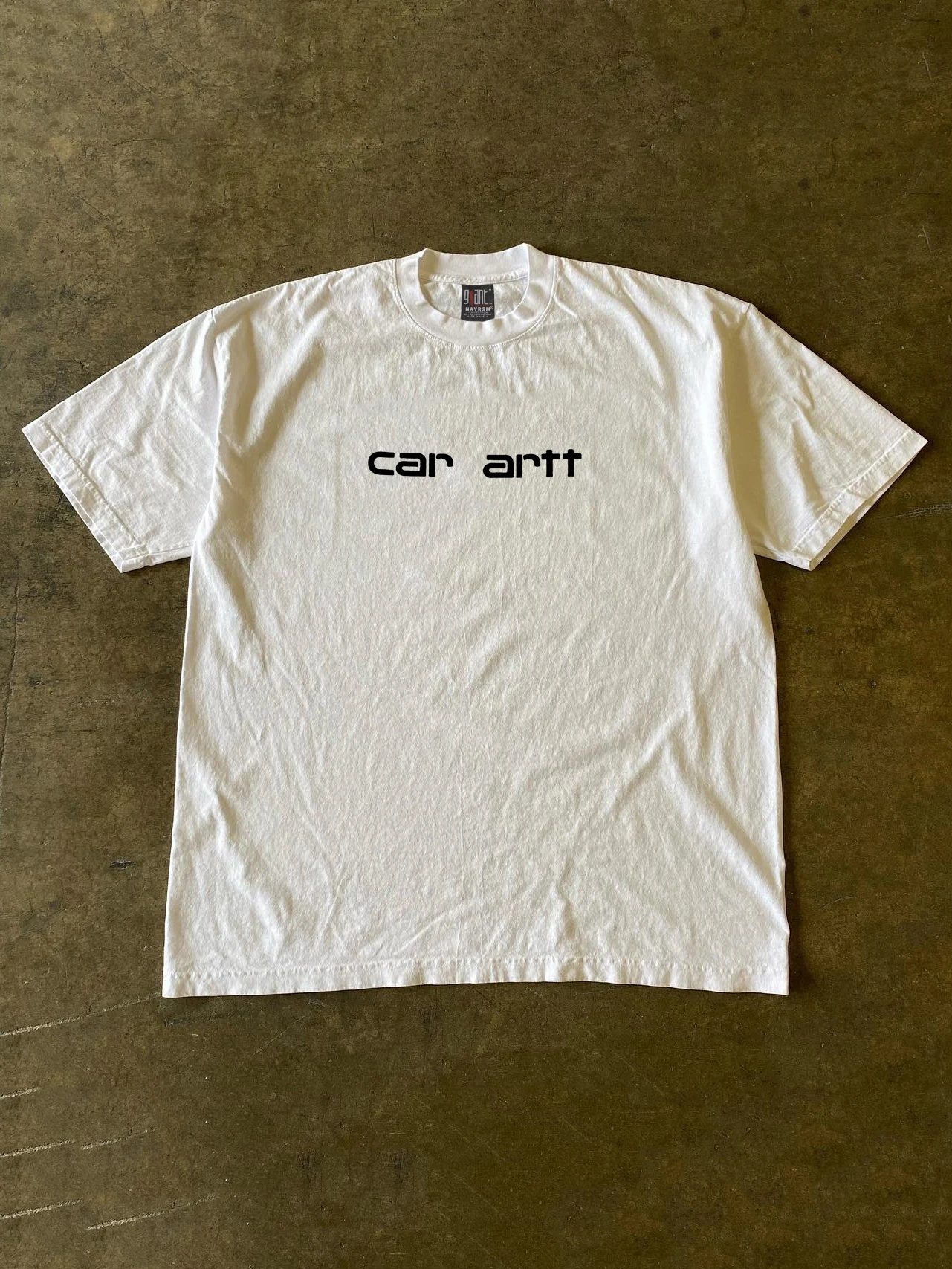 Cheng Story 260g Heavyweight Pure Cotton T-Shirt Simple Letter Print Short Sleeve Design Trendy Casual Wear for Youth