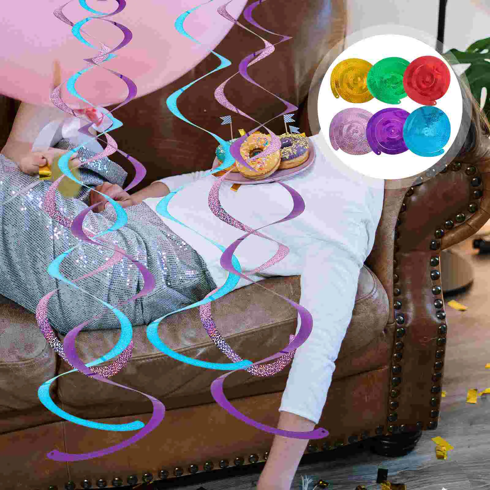

5 Sets Party Decoration Christmas Hanging Swirl Decorations Birthday Ceiling Colored Happy