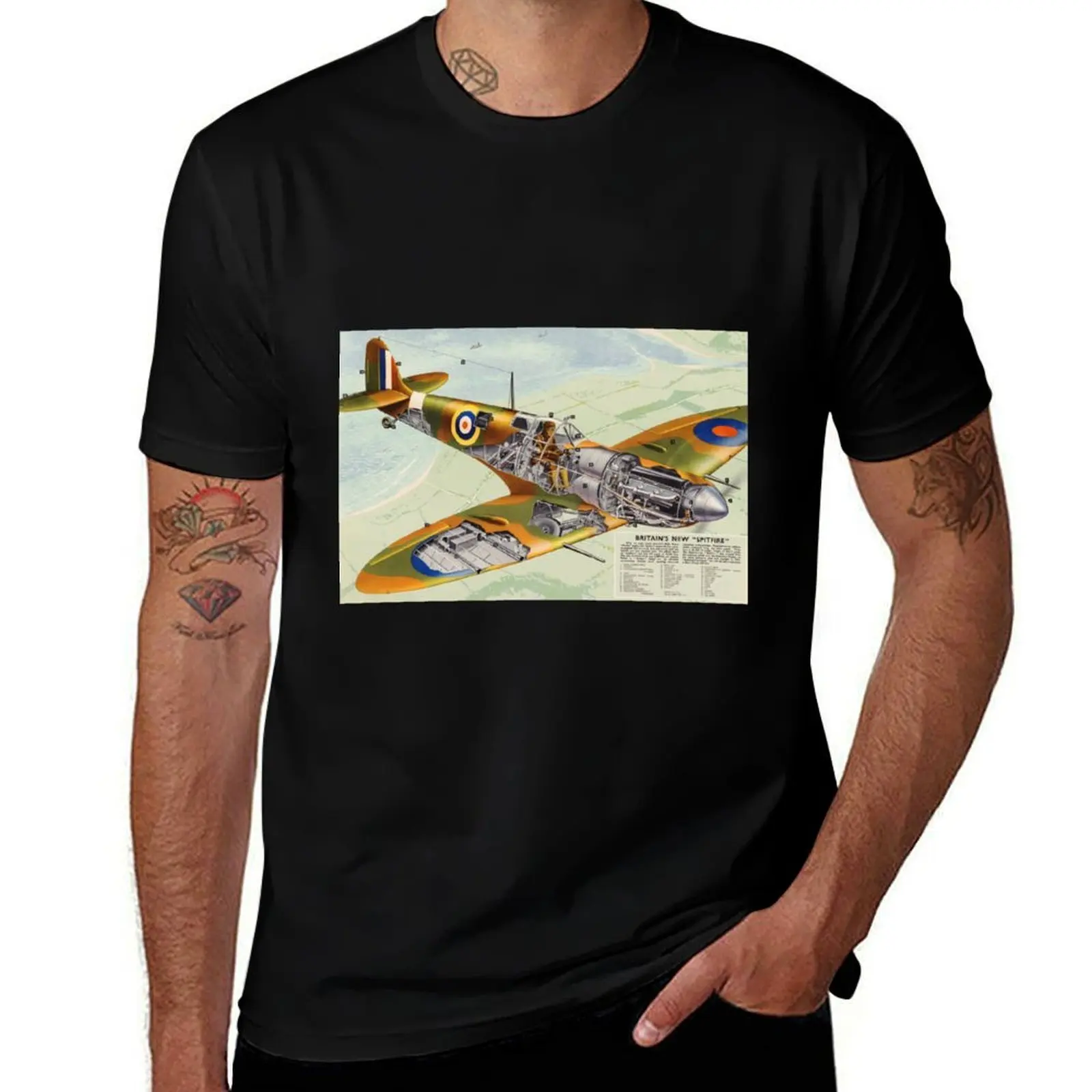 

RAF Spitfire T-Shirt Stylish Graphic Short Sleeve Top