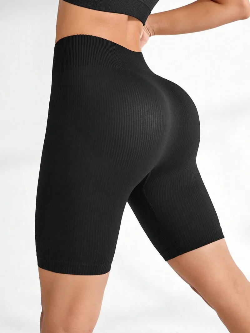 

Women's High Waisted Seamless Ribbed Workout Shorts - 3 Inch, Butt Lifting, Summer Yoga Gym Running Biker Activewear