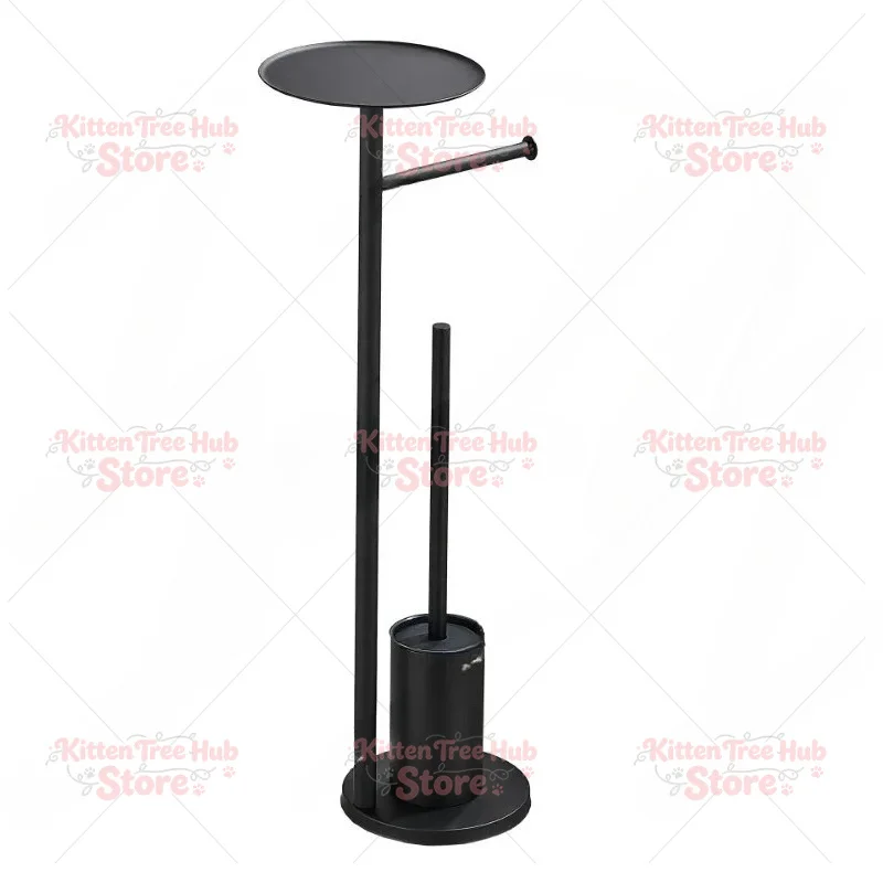 Toilet Paper Holder Household Odor Proof Floor Standing Storage Rack Hotel Bathroom Black Stainless Steel Toilet Brush