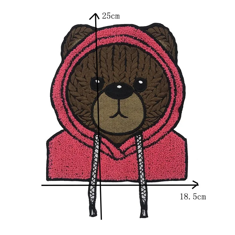 Embroidery Cartoon Badges,chenille Animal Patch,bear Appliques Bears Patches for Clothing DIY Accessory WF22911