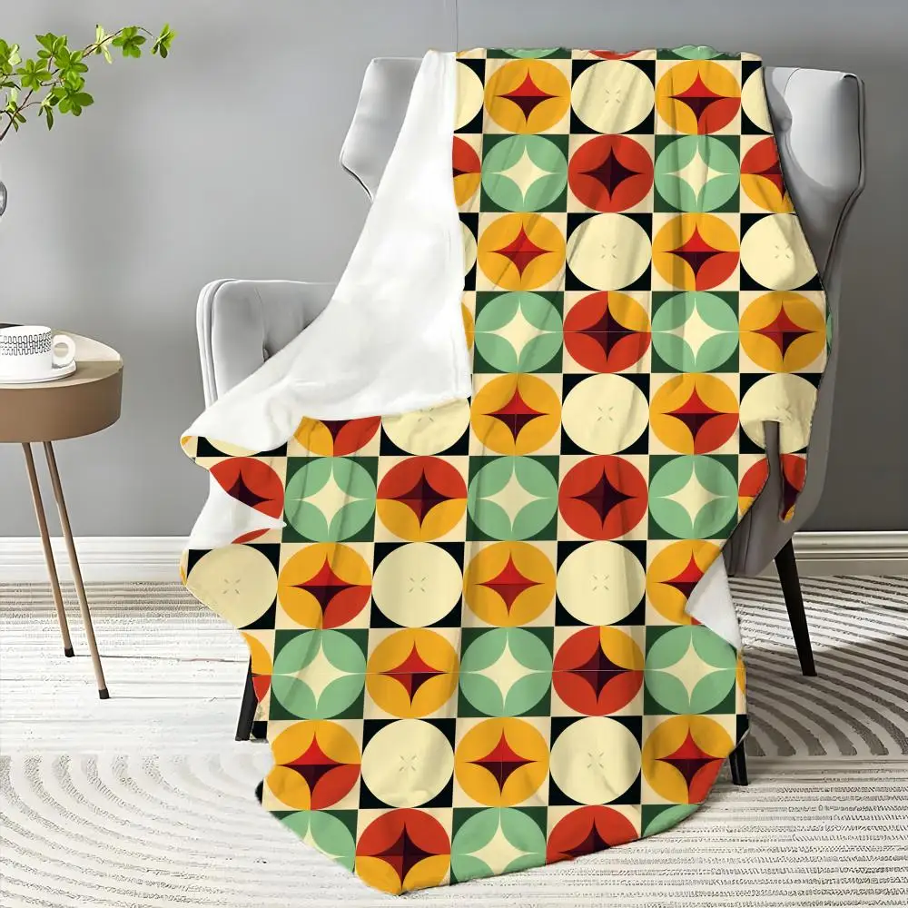

XYBXAXC Abstract Patchwork Art Style Throw Blanket Aesthetic Portable Home Travel Camping Sofa Picnic Thick Warm Flannel Blanket