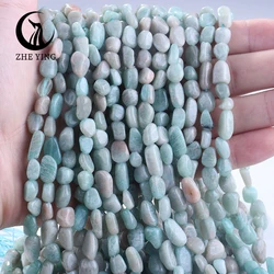 Zhe Ying Irregular Amazonite Natural Nugget Fluorite Apatite Citrine Beads for Bracelet Necklace DIY Accessories 15''