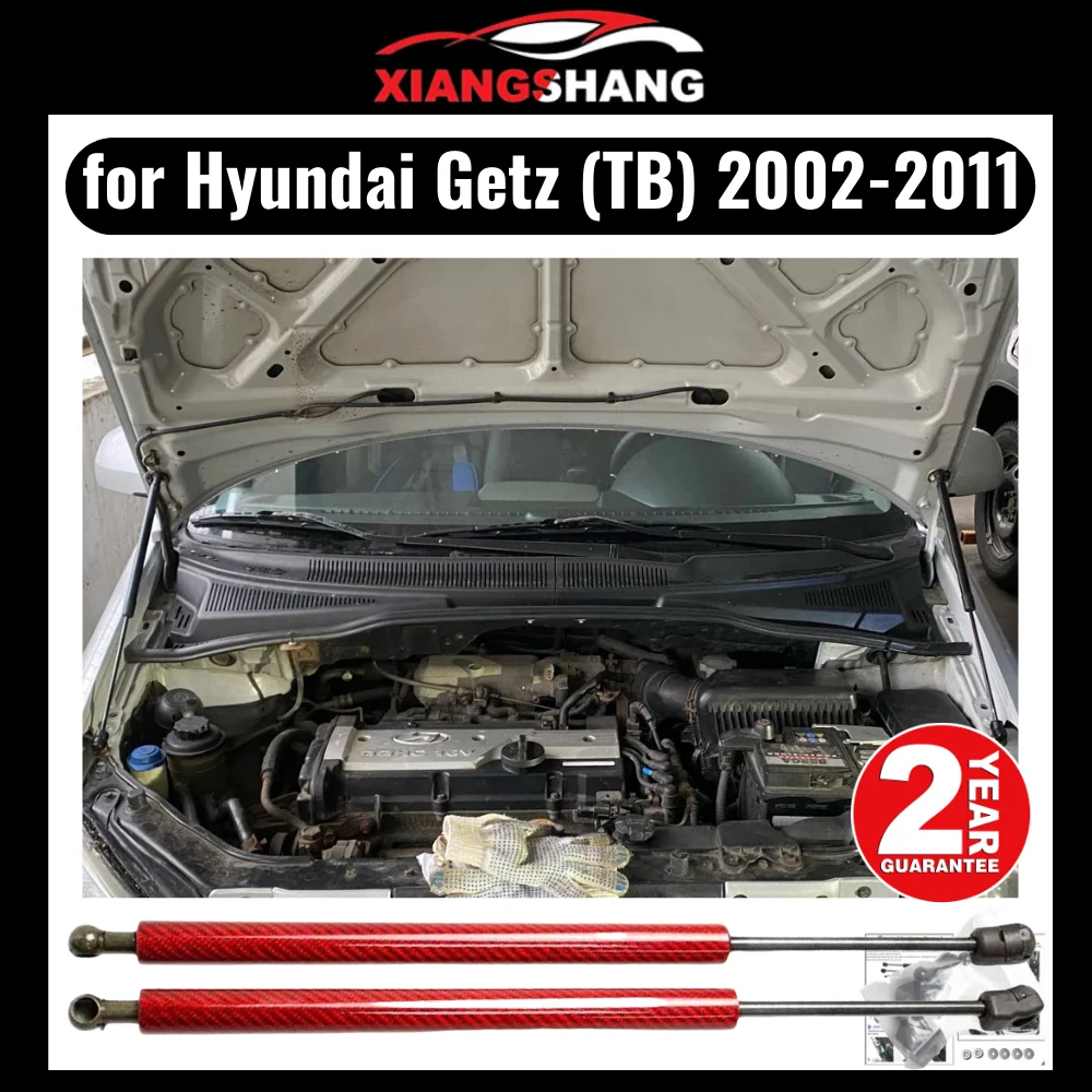 for Hyundai Getz (TB) 2002-2009 Front Bonnet Hood Modify Gas Struts Carbon Fiber Spring Damper Lift Support Absorber