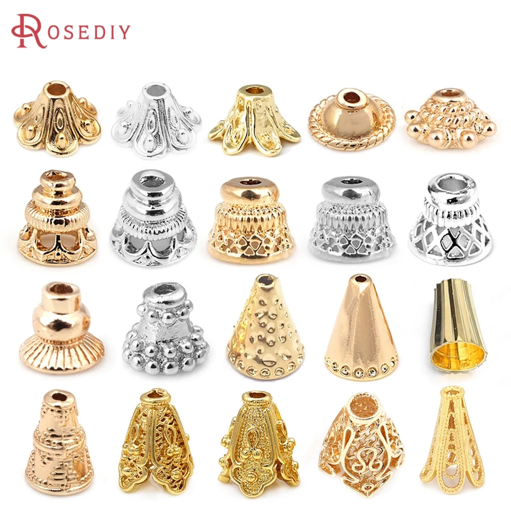 High Quality 18K Gold Color Brass Beads Caps Tassel Caps High Quality Diy Jewelry Making Earrings Accessories for Women