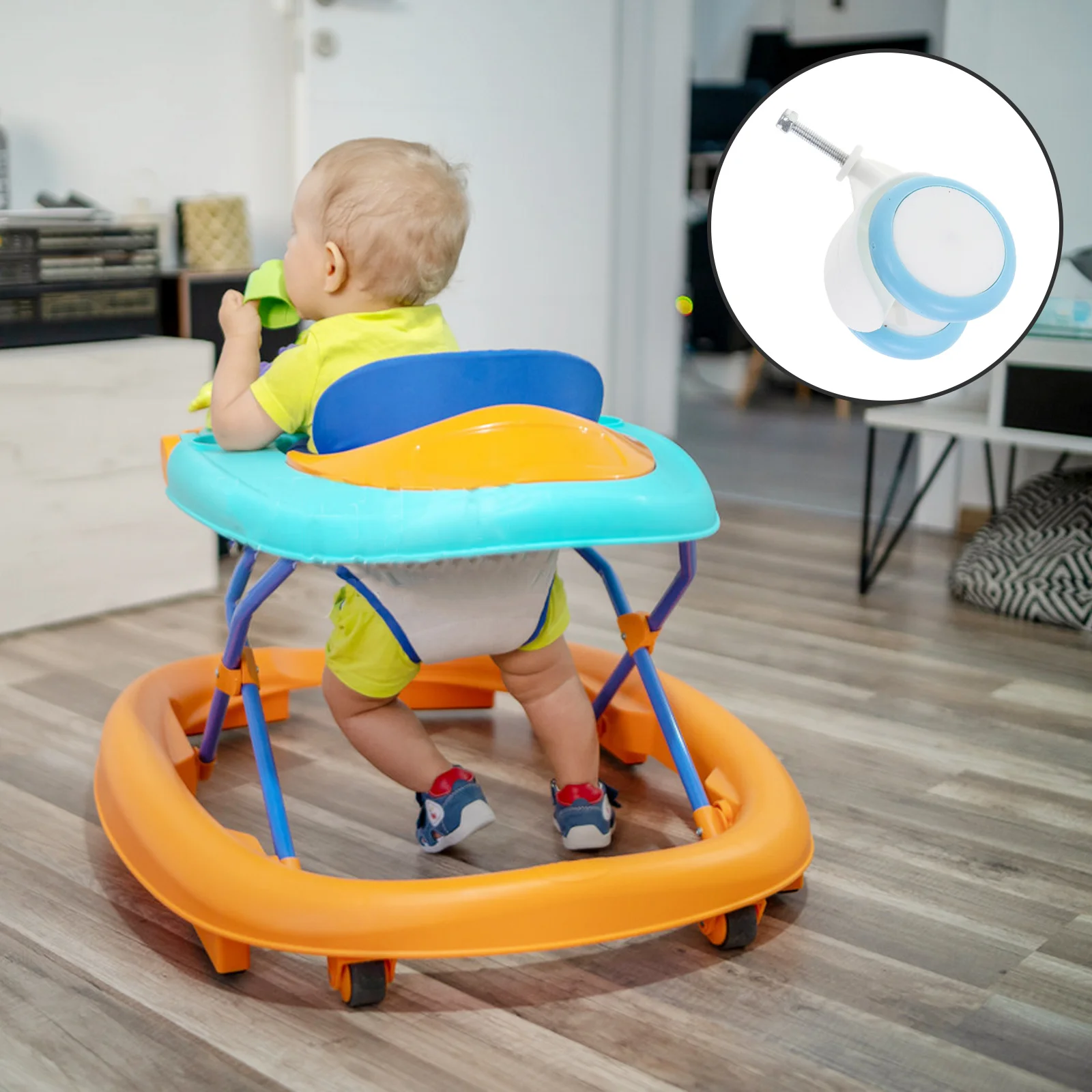 Ruedas de repuesto para andador de bebé, ajuste universal, de plástico y goma, movimiento suave, ruedas para trona, 4 Uds.