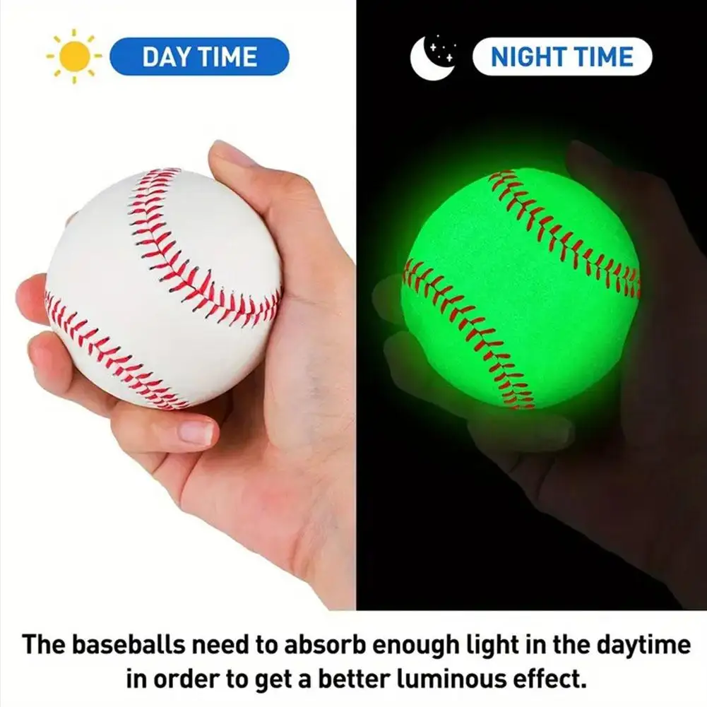 

9 Inch Glow In The Dark Baseball PVC Luminous Night Training Ball Handmade Softball Hardball Practice Game For Kids Men Tea H4N2