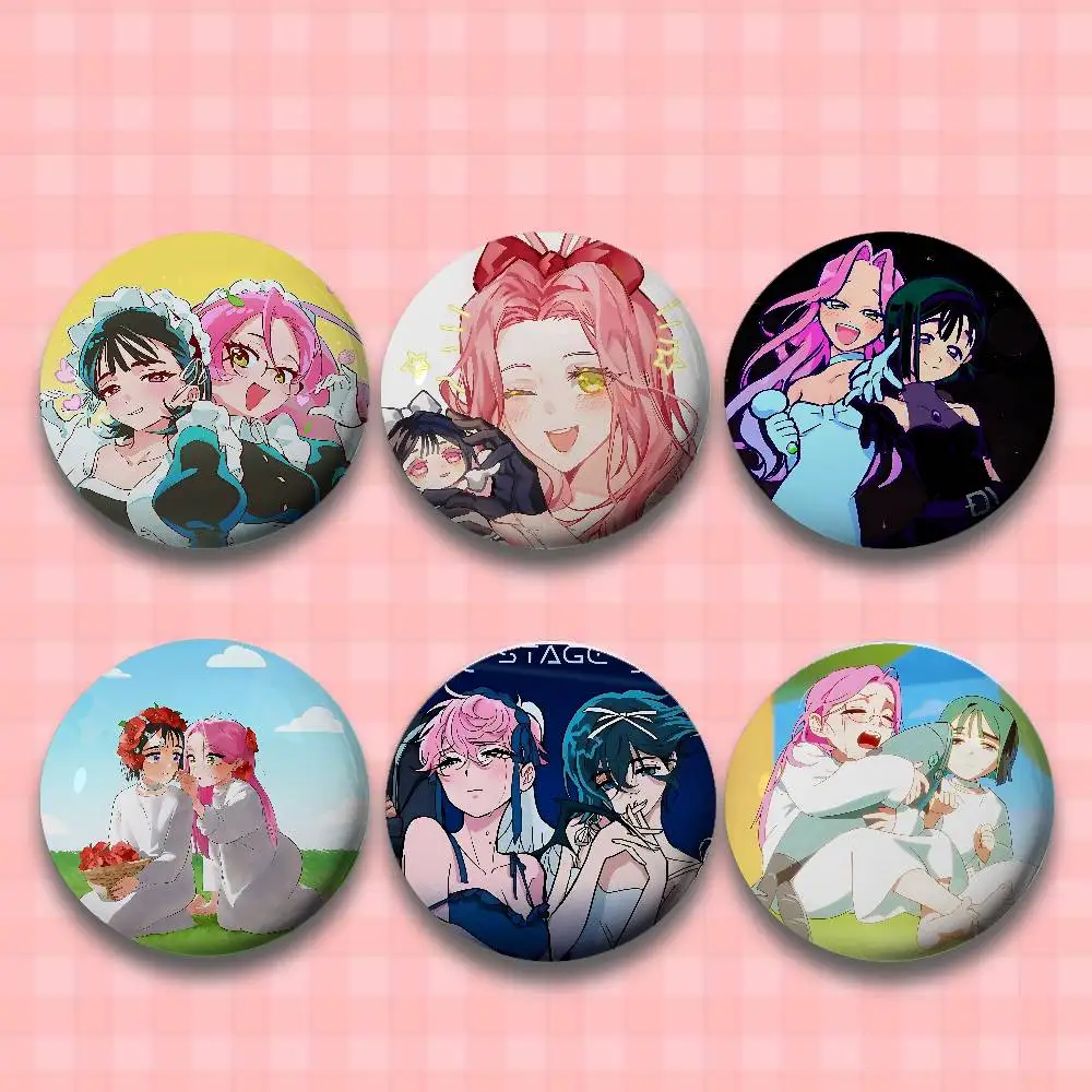 Niedliche Love Mizi und Sua Anime Alien Stage-S Abzeichen-Pins für Freunde, Rucksäcke, Kleidung, Sammleraccessoires, Schmuckgeschenke