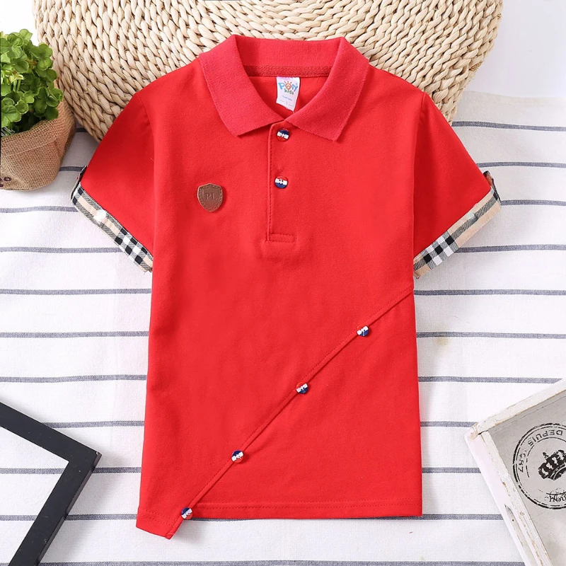 2022 New Children Polo Shirt Solid Kids Boys Polo Shirts Korea Fashion Boys Designer Clothes School Uniform 2-14 Years