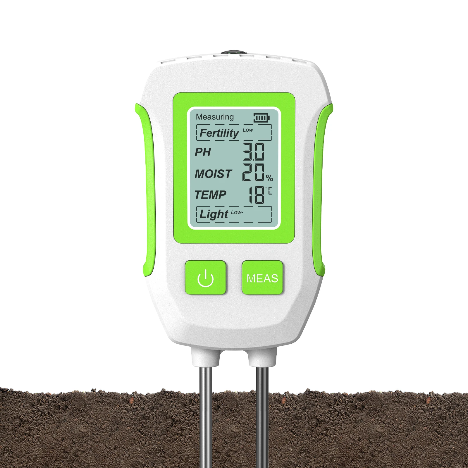 3-in-1 digitale LCD-bodemtester PH / vocht / temperatuur Hoge nauwkeurigheid bodemmeter met achtergrondverlichting voor kamerplanten Tuin Gazon Boerderij