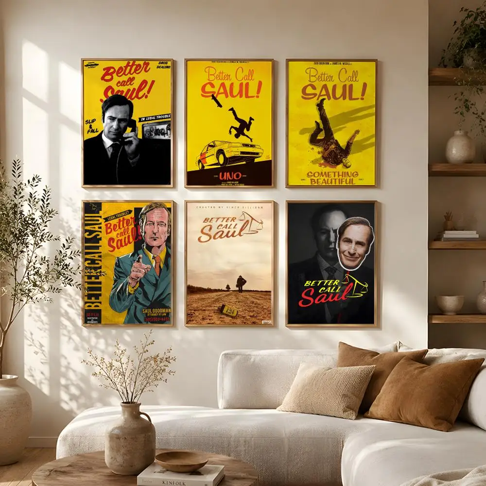 TV Series Better Call Saul Poster Self-Adhesive HD Mural Wall Decals, Living Room Bedroom Home Decor Gift