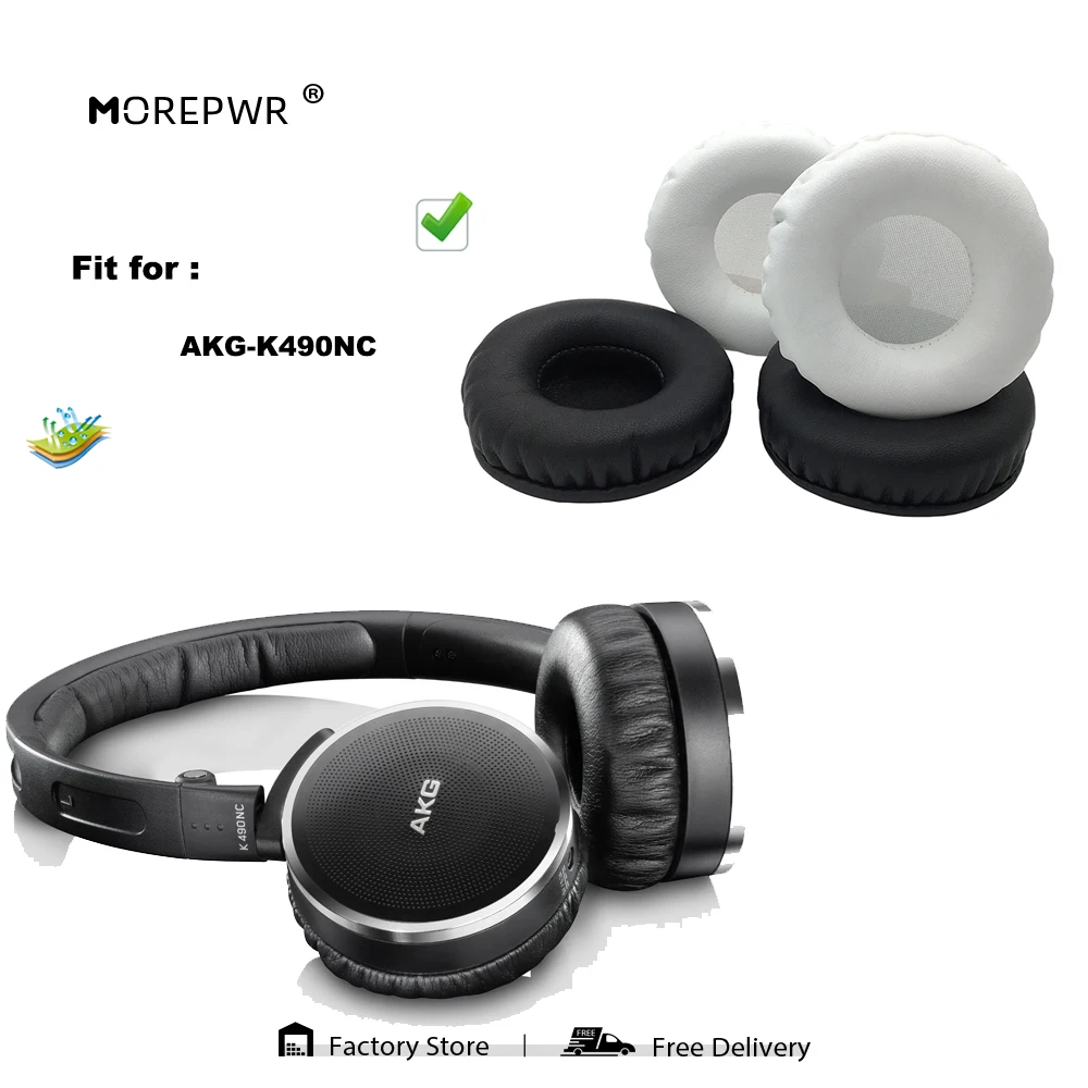 

Morepwr New Upgrade Replacement Ear Pads for AKG-K490NC Headset Parts Leather Cushion Velvet Earmuff Sleeve Cover