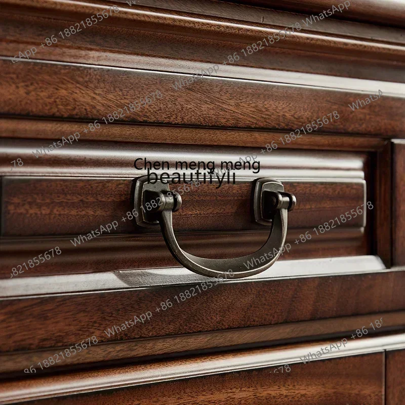 SS new style ss7486 American side cabinet black walnut dining side retro restaurant storage glass wine cabinet furnituress 7486