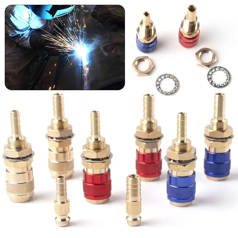 Welding Machine Quick Fitting M6 M8 Female Male Water Cooled Gas Adapter Connector Clamp MIG TIG Welding Torch Tools Welder