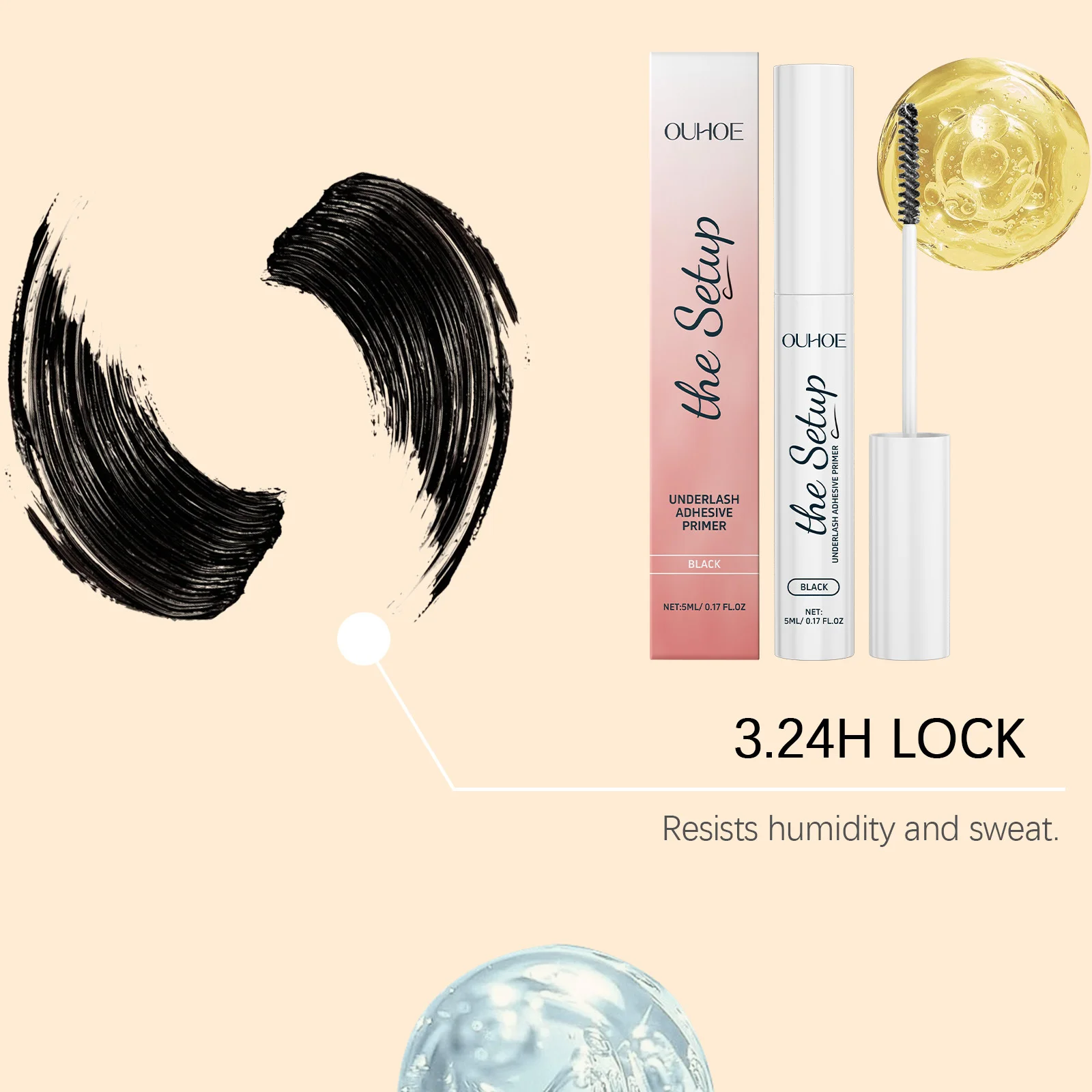 Rímel preto à prova d'água, volumizador, espessamento, alongamento, ondulação, extensão de cílios, longa duração, maquiagem cosmética para os olhos