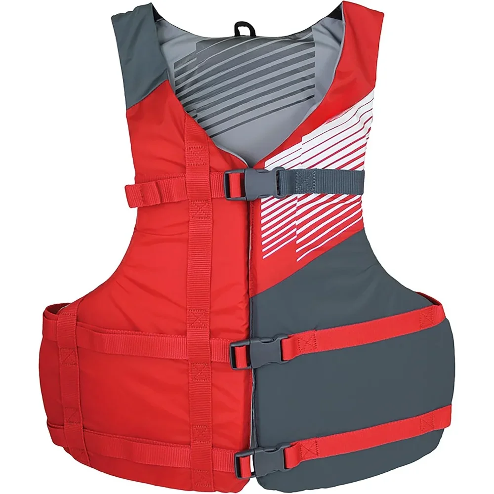 Adult Life Vest Pack of 4 Lightweight, High Mobility, Reduce Back Interference PVC Free Life Jacket - Value Pack Life Jacket