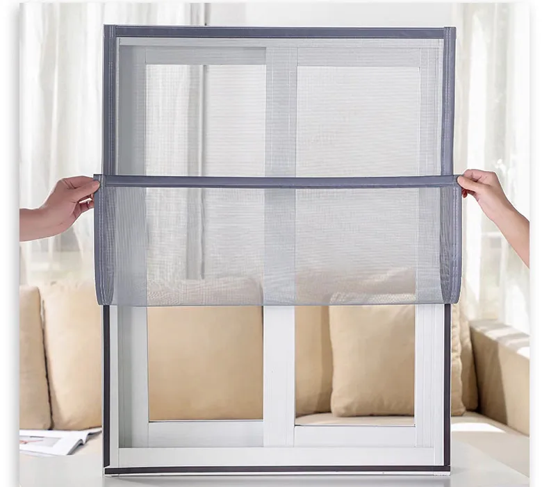 2024 NEW Magnetic Screen Windows Mosquito Net Customized size Black Invisible Fiberglass Mesh Air Tulle Anti insect fly Curtains