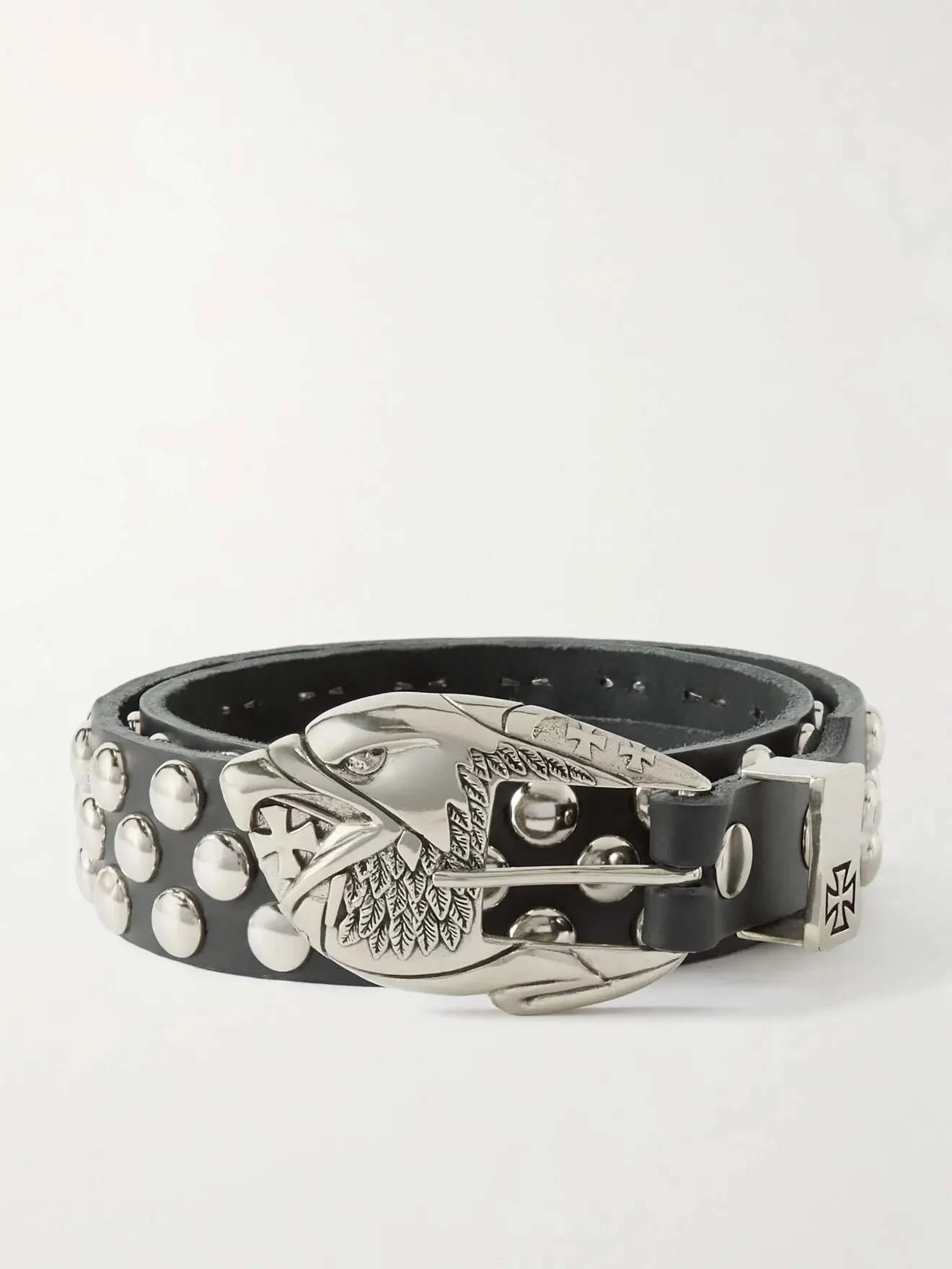 ER/D Eagle Button Head Rivet Top Layer Cowhide Punk Belt