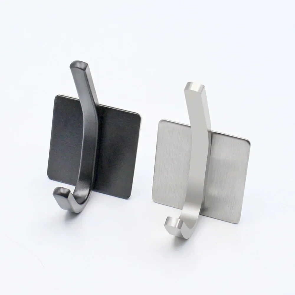 304 stainless steel square coat hook free perforated U-shaped single hook towel kitchen and bathroom hook