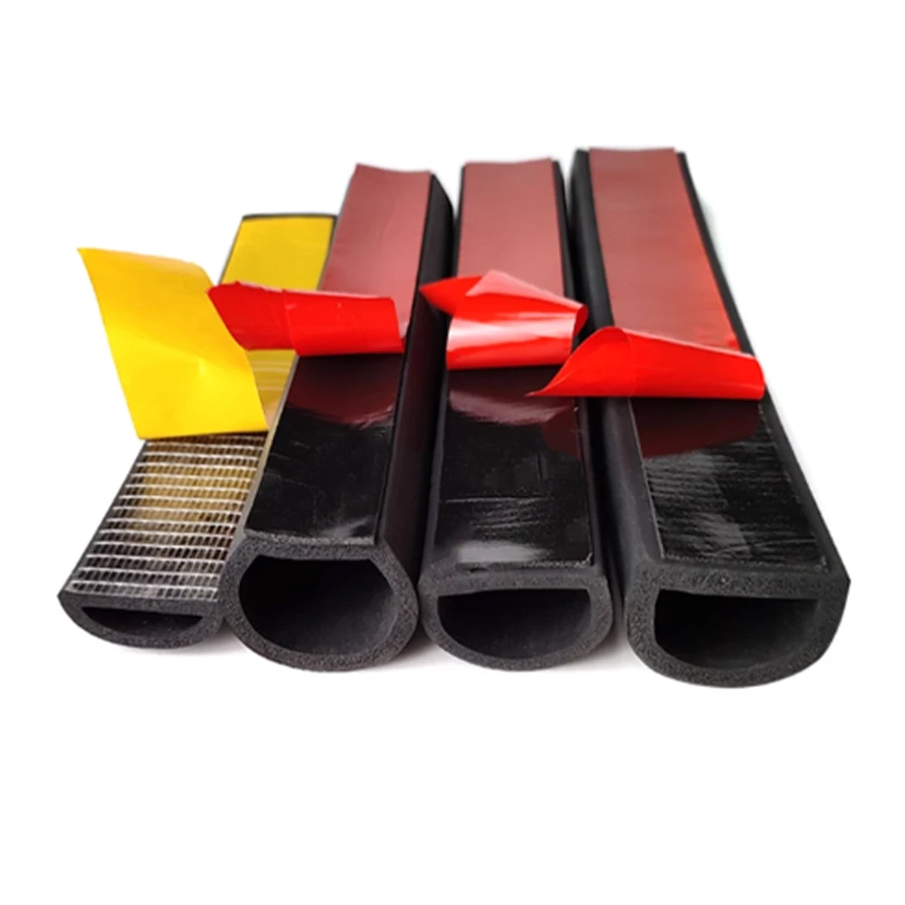 1-8 Meter D-Type Hollow Self-Adhesive Sealing Strip With Single-Sided Adhesive EPDM Foam Strip Distribution Box Sponge Strip
