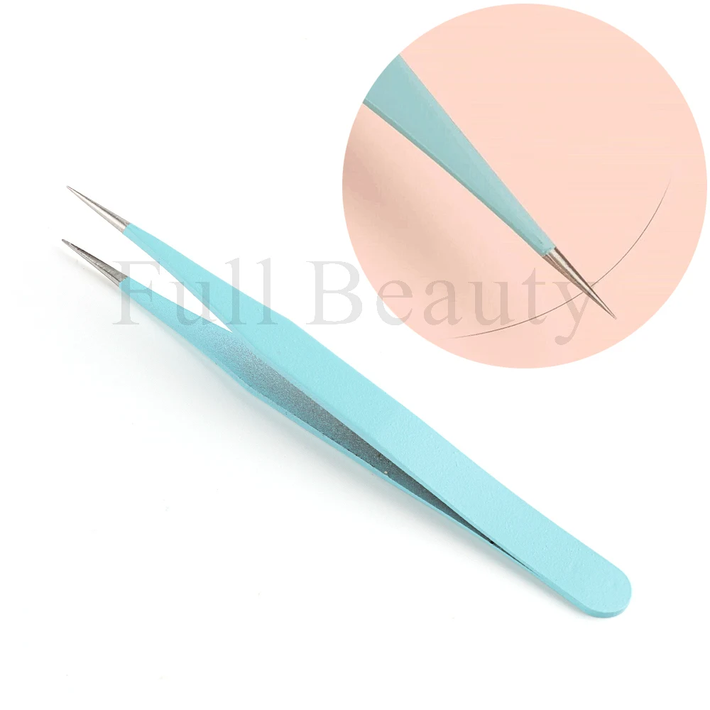 1Pcs Super Sharp Eyelash Extension Tweezers Stainless Steel Eyebrow Tweezers Curved Straight Lash Clips Makeup Tools NTC01-04