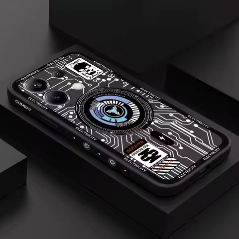 Mechanical Circuit Phone Case For Xiaomi Poco X6 M5 M5S F5 X5 F4 X4 M4 F3 M3 X3 F2 Pro X2 4G 5G GT NFC Silicone Cover